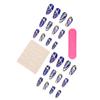24pcs False Nails Blue Gradient Design Fake Nails Art Full Coverage Waterproof Removable Artificial Press On Nails