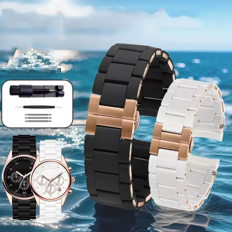 Ремешок для часов Armani AR5920 AR5919 AR5859 AR5867, стальной ремешок с резиновым покрытием, мужской и женский, 20 мм 23 мм.