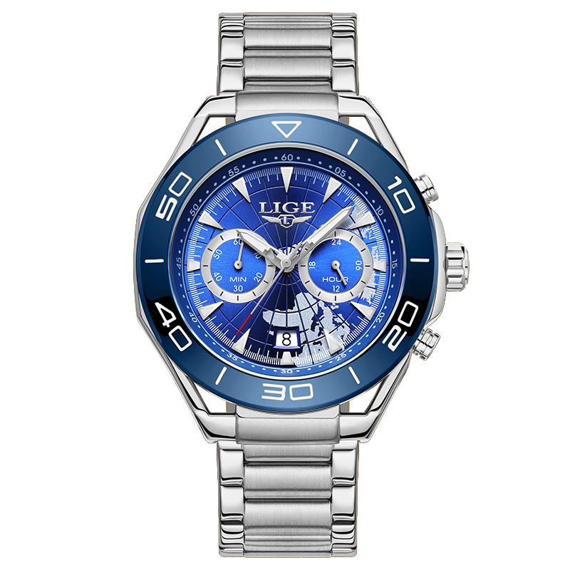 LIGE New Luxury Mens Watch Casual Fashion Quartz Wristwatches Sports 50M Waterproof Luminous Calendar Watches Men Gifts Reloj
