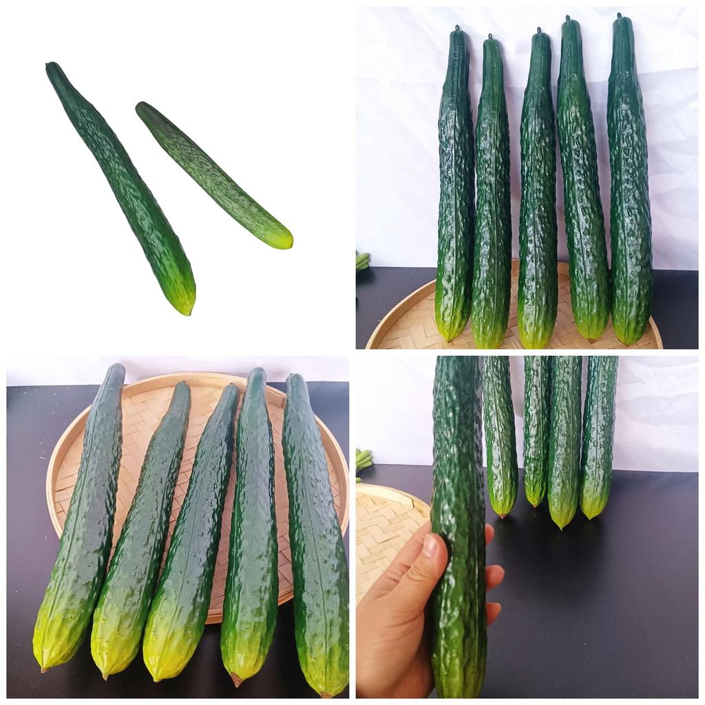 Soft PU Artificial Cucumber Simulation Cucumber for Home Decoration Basket Display Photography Kitchen Vegetable Toy