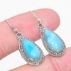 Серьги из чистого серебра 925 пробы с драгоценным камнем Natural Republic Ларимар 1,50 дюйма p4b16
