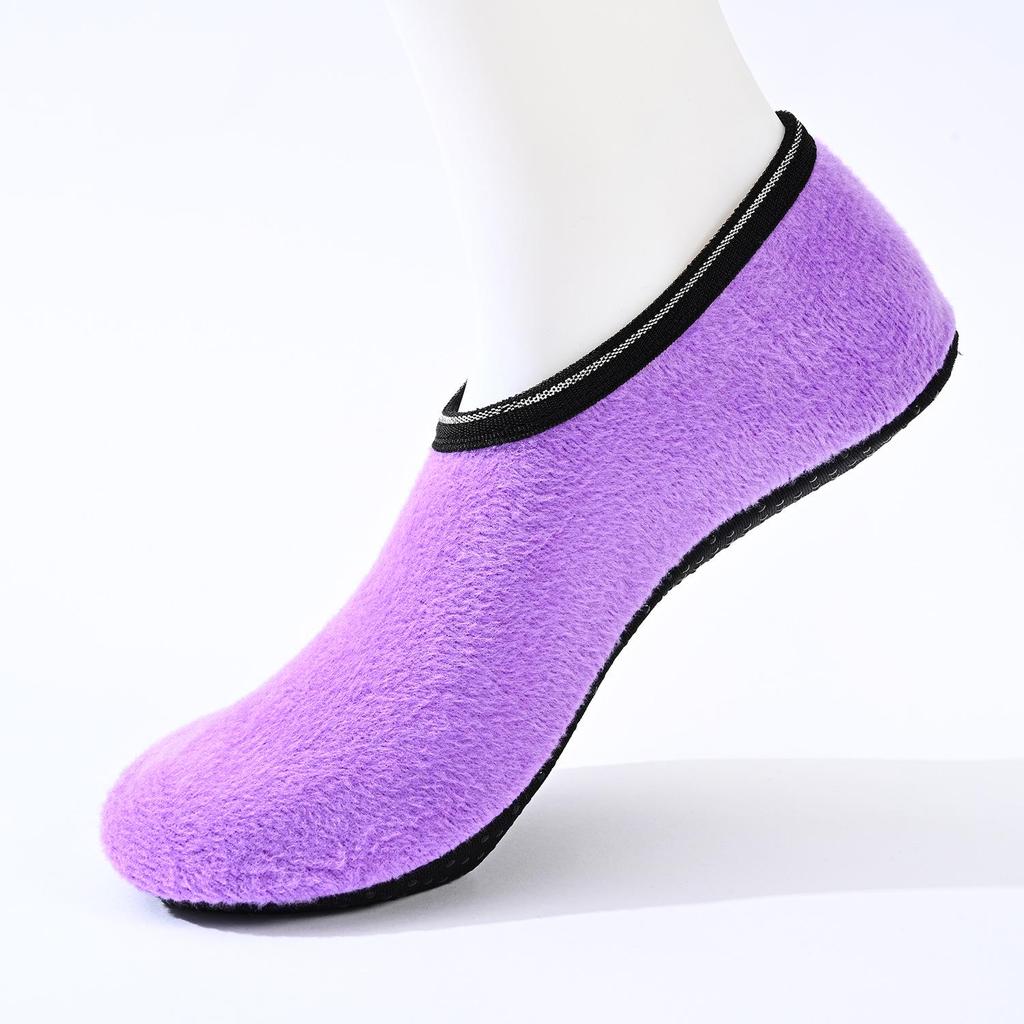 Женские однотонные нескользящие бархатные толстые носки для пола на осень и зиму