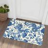 1pc Blue and White Porcelain Dragon Pattern Door Mat, Soft Warm Non-Slip Flannel Area Rug, Comfortable Floor Mat for Entry Kitch