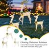 Christmas Lawn Stakes Decorations 3 Pieces Weatherproof LED Insertion Light Up Reindeer Outdoor Christmas Decor For Family Home