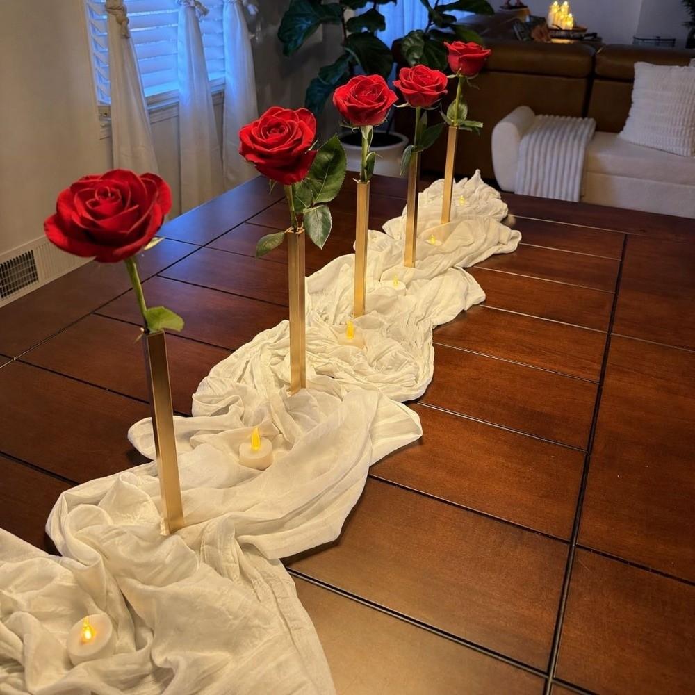 Modern Flower Vase Metallic Flower Holder Stylish Magnetic Table Vase Wedding Table Decor