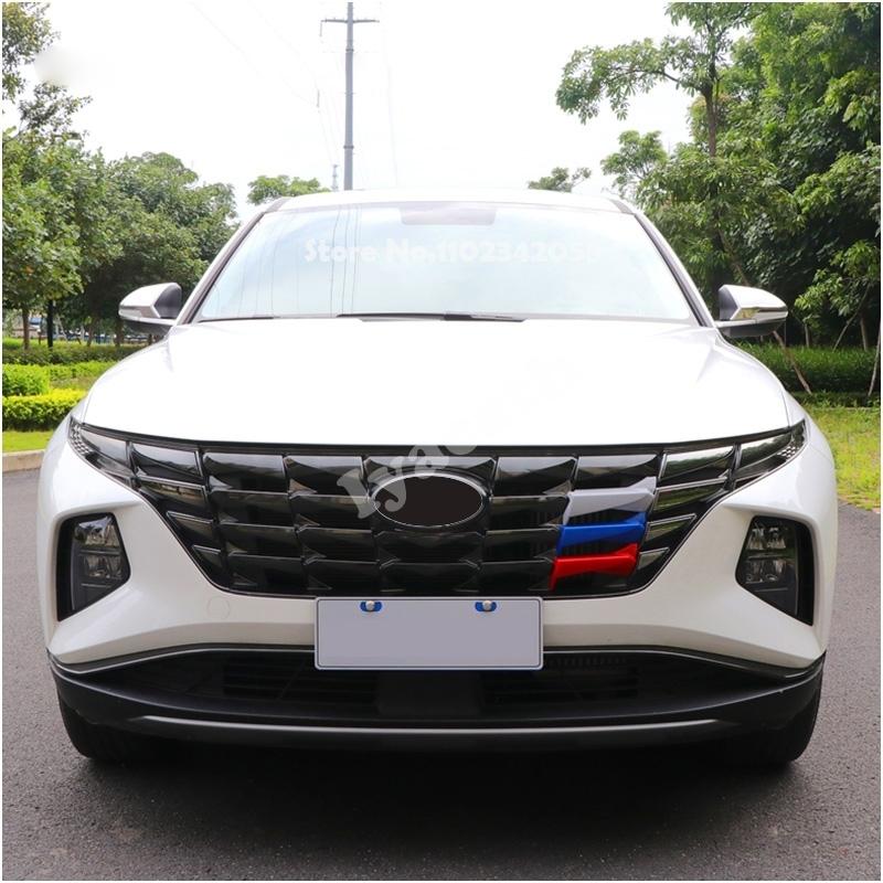 For Hyundai Tucson NX4 Hybrid   Car Front Hood Billet Grille Sticker Trim Garnish Strips Cover Frame Accessories