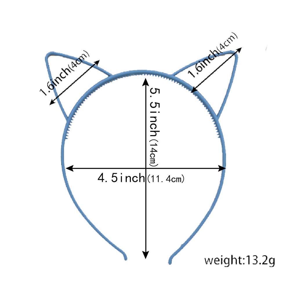 12pcs/set Girls Cat Ear Headbands Matte Cat Ears Headband Plastic Teeth Hairbands Family Decoration Party Hair Accessories