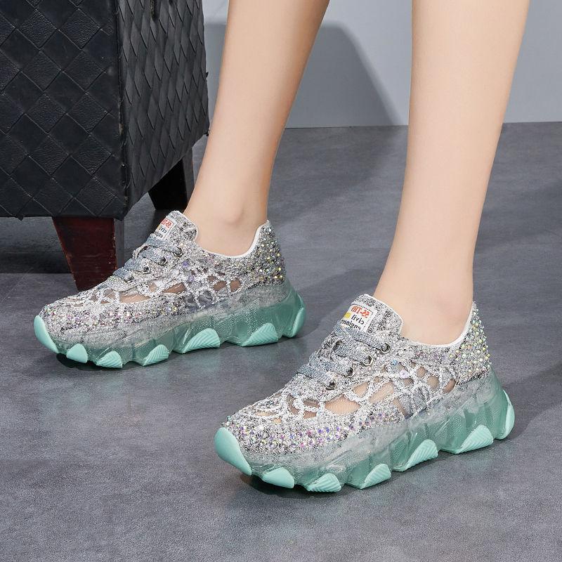 Water Diamond Hollow Dad Shoes Woman Горячая Распродажа Летние сетчатые дышащие кроссовки Модные кроссовки Удобные кроссовки для женщин