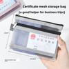 Double-layer Mesh Storage Bag, ID Card Storage Bag, Five-color Zipper Bag for ID Cards and Passports, Portable Small Card Case for Bank Cards
