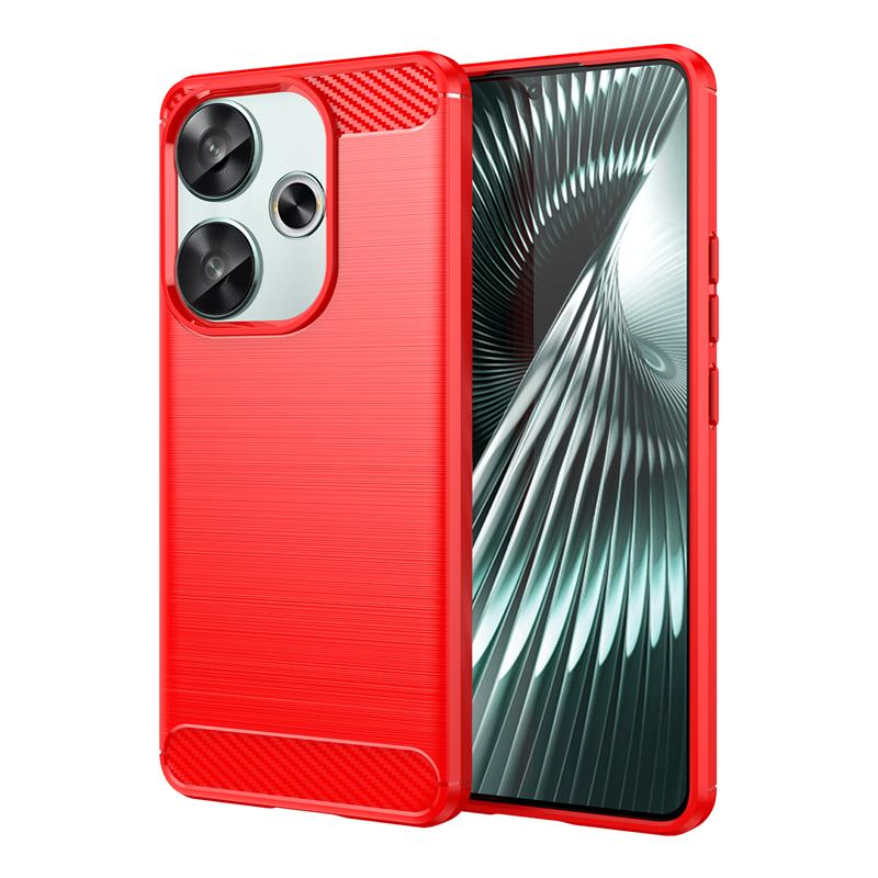 Тонкий силиконовый чехол из углеродного волокна для Xiaomi Poco F6, M6, X6 Pro - Ударопрочный и амортизирующий
