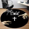 1pc King's Crown Chair Carpet for Office, Round Non-Slip Durable Large Size Office Carpet, Suitable for Office, Beautiful Decoration