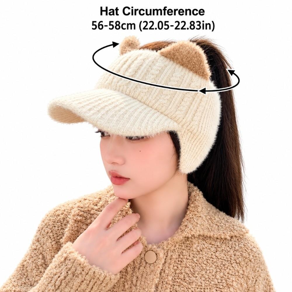 Soft Knitted Beanie Hat Warm Windproof Bonnet Fashion Duck Tongue Cap  Women Girls