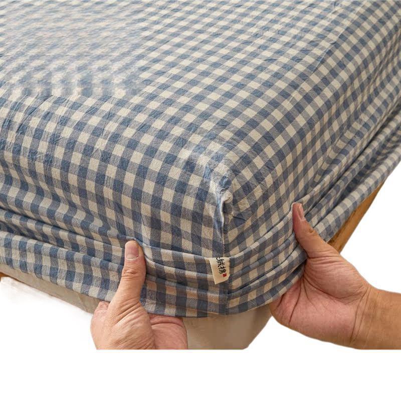 100% Cotton Fitted Sheet Mattress Breathable Bed Protector Cover Single Size