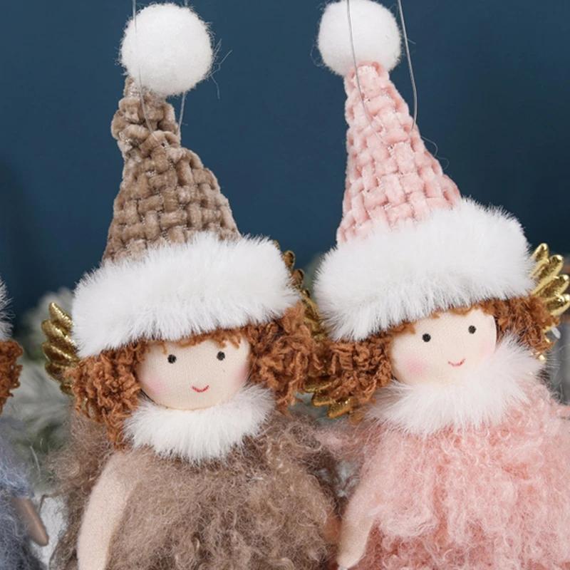 Новый Рождественский Ангел Кукла Подвеска Ангел Рождественская Елка Подвеска Плюшевые Подвесные Украшения Шармы Новогодние Подарки Рождественские Товары