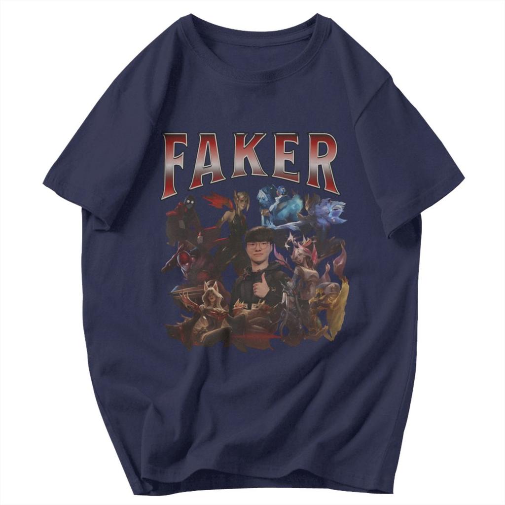 Мужская футболка Faker Модная Летняя Y2K Графическая Качественная Унисекс Одежда Футболки