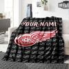 Name Custom Detroit Red Wings Print Flannel Blanket High Quality Warm Comfortable Cover for All Seasons Perfect for Gifts Home Decor