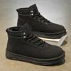 Snow Boots Men's Winter Velvet Thickened Warm High-top Lace-up Cotton Shoes Fashion Casual Xie Bread Shoes Tooling Trendy Shoes