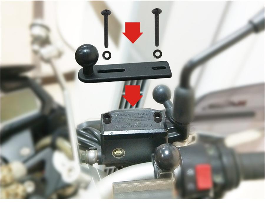 1"/ 25mm Ball Motorcycle Handlebar Cylinder Pump Cap Mount for Phone Camera GPS