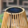 Солнечная бамбуковая лампа из ротанга с датчиком освещенности, автоматическое включение/выключение, IP65, водонепроницаемая, в стиле ретро, ​​ручная работа