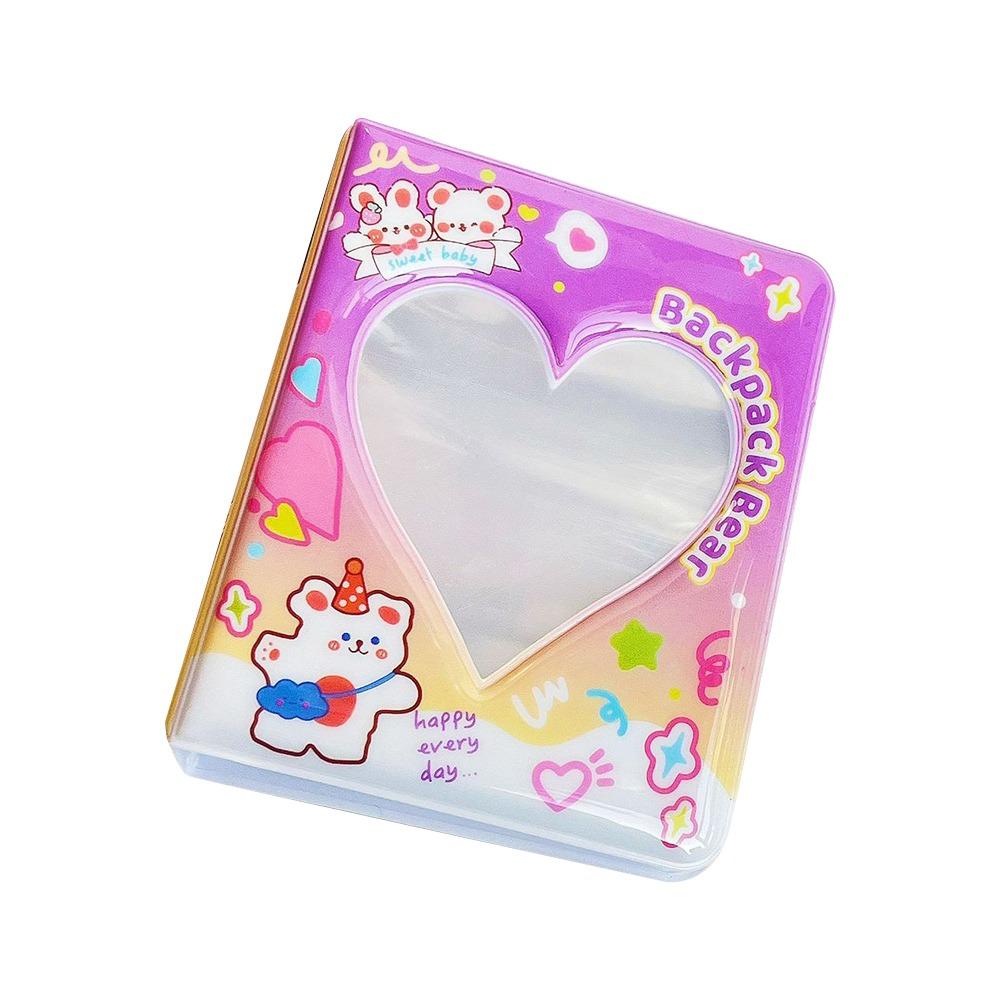 Fashion Heart 3 Inch Photo Album Hollow 36 Pockets K-pop Card Binder Double-Sided Idol Album Book