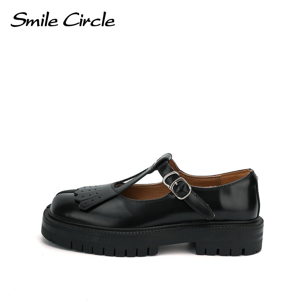 Туфли Мэри Джейн из натуральной кожи для женщин, увеличенная высота, толстая подошва, кожаные туфли, модная удобная повседневная обувь