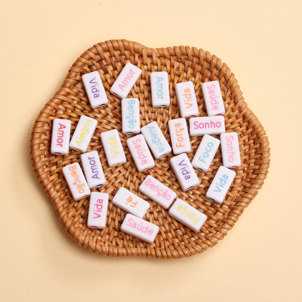 Акриловые аксессуары для изготовления ювелирных изделий французские слова 30 шт. материал ручной работы свободные бусины-шим браслет ожерелье своими руками