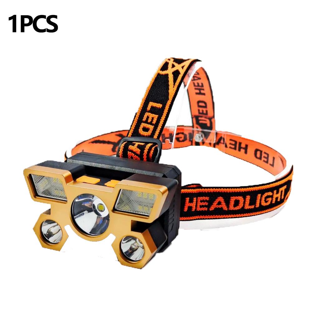 Powerful USB Rechargeable 5LED Headset Flashlight Outdoor Portable Fishing CampingHeadlights Hunting Torch HikingFront Lanterns