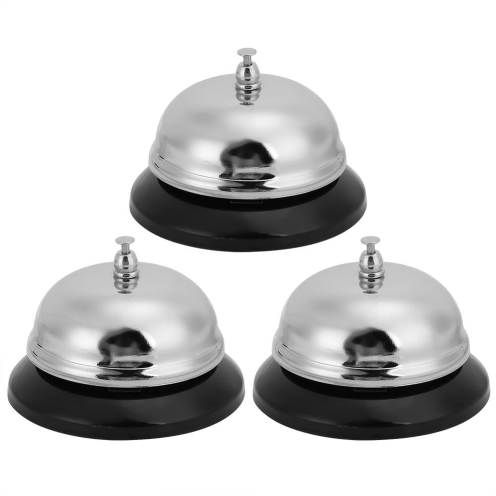 3pcs Stainless Steel Service Call Bell Loud Clear Sound Reception Service Bell Hotel