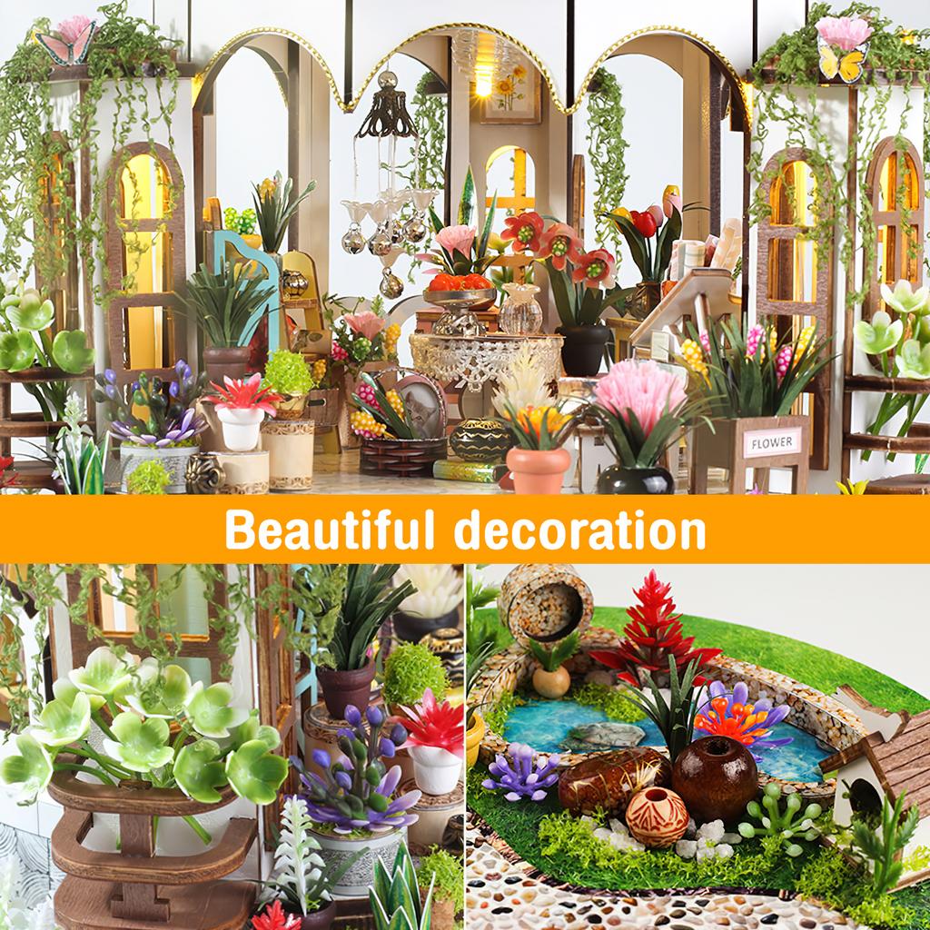 Набор для сборки миниатюрного кукольного домика своими руками 1:Масштаб 24 3D-пазл Сборные строительные игрушки со светодиодной подсветкой и мебелью Мебель ручной работы Кукольные домики