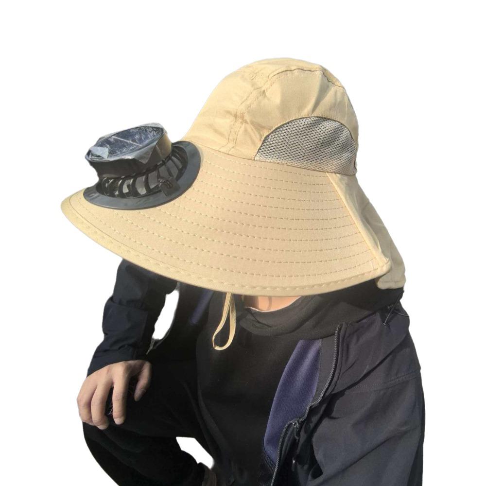 Breathable Solar Fan Hat Strong Wind Summer Fan Visor Cap Convenient Fishing Bucket Hat  Hiking