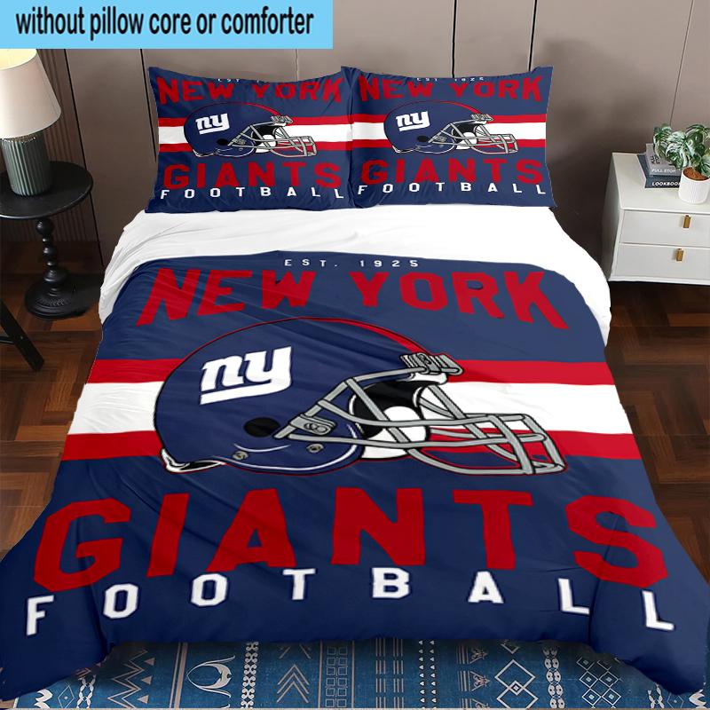 New York Giants Helmet 3PCS Bedding Set 2D Printing (Includes 1 Duvet Cover + 2 Pillowcases Coreless), Bedroom decor,Fan gift