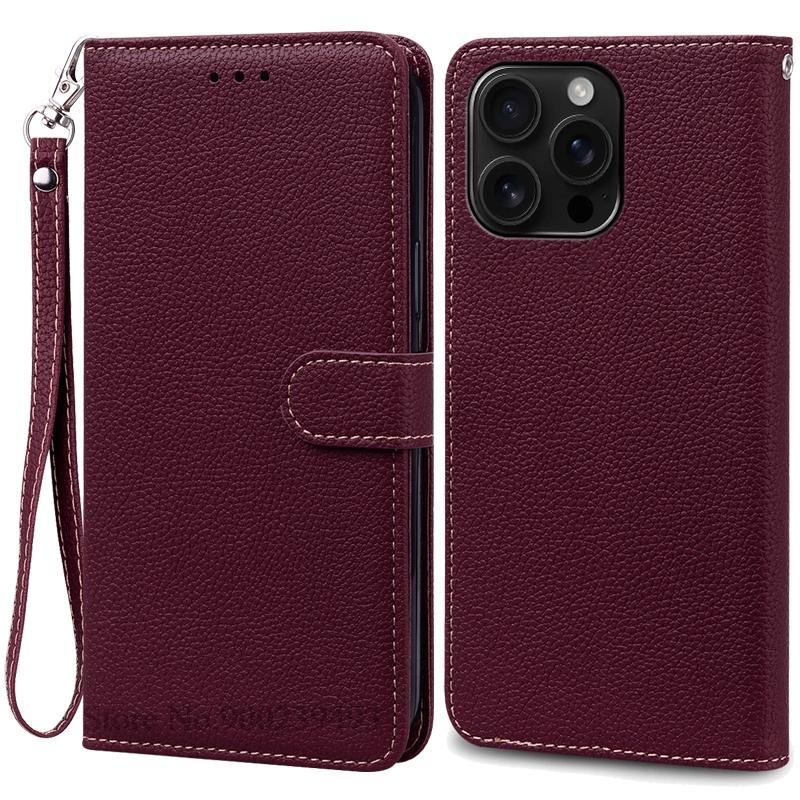 Чехол для iPhone 16, чехол-кошелек для iPhone 16 Pro Max, кожаный чехол-книжка для iPhone 16 Plus, чехол-книжка для iPhone 16 Pro Fundas