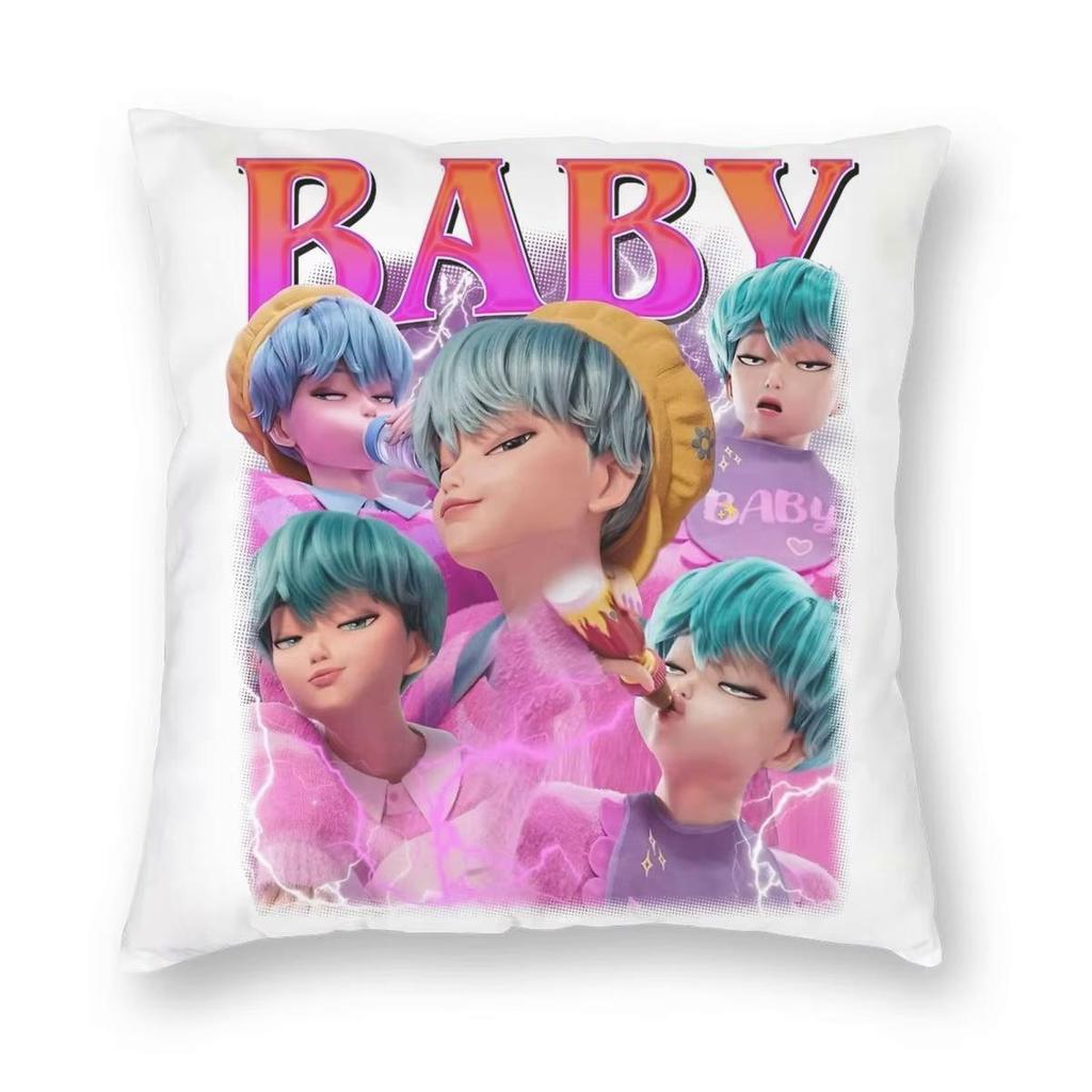 Jinu KPop Demon Hunters Pillowcase Printing Polyester Cushion Cover Decorative Saja Boys Throw Pillow Case Cover Home Zipper