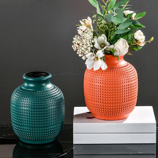 Plastic Flower Vase Indoor Outdoor Modern Real Dried Flower Holder Floral Arrangement Container Living Room Bedroom Table Centerpiece Decoration