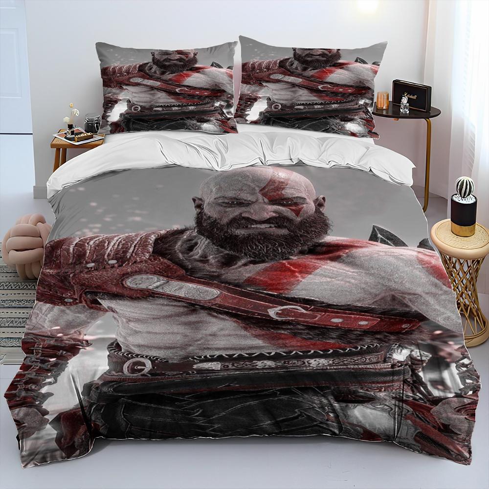God of War Игра Игроки Кратос Одеяло Постельное белье Комплект, Пододеяльник Постельный комплект Покрывало Наволочка, king Queen Размер Постельное белье Дети
