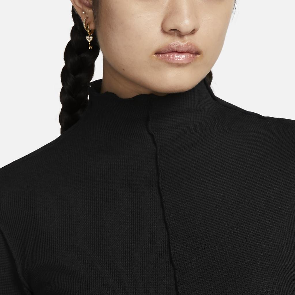 Nike Dri-Fit Tech Pack Adv Half High Neck Pullover Casual Round Neck Short Sleeve Drop Shoulder T-Shirt Women T-Shirt Black DQ6676-010