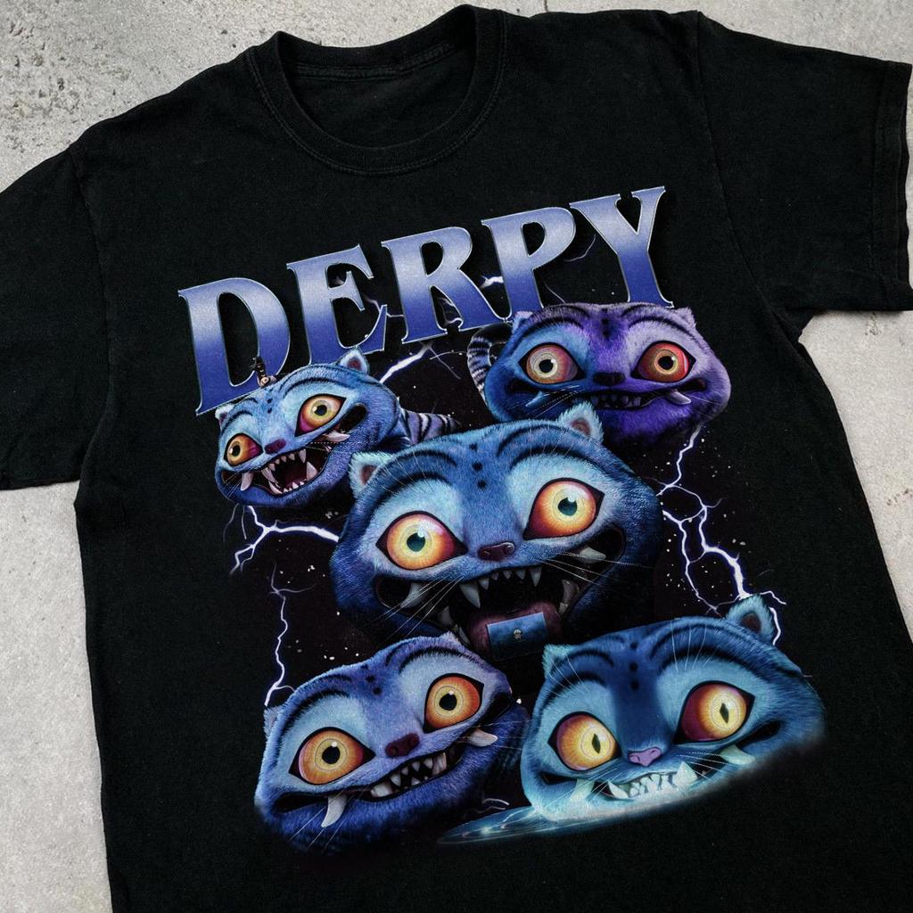 K-pop Охотники на демонов Дерпи Тигр Мерч Футболки Мода Винтажные Готические Футболки Топы Мужская Женская Одежда Хлопок Оверсайз Футболка