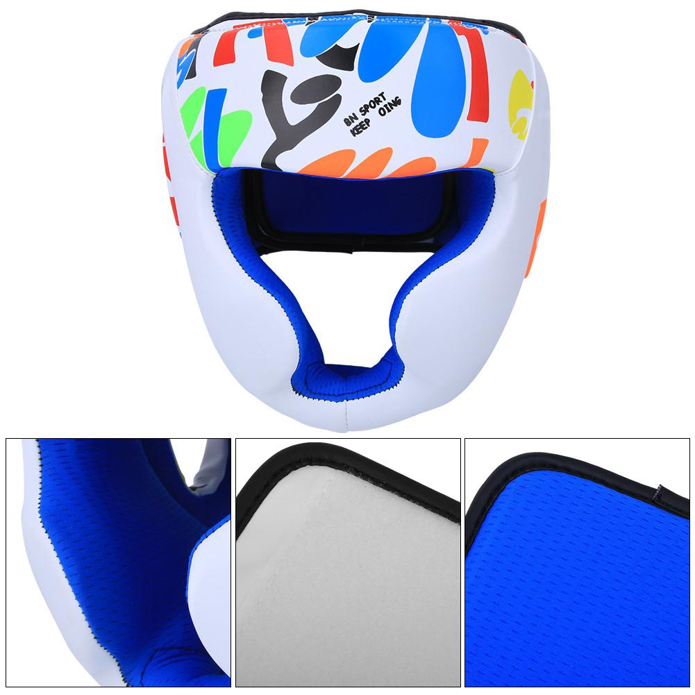 BN FIGHT Graffiti Children Helmet Heads Guard Protective Gear for Boxing Muay Thai Taekwondo TrainingS size  white