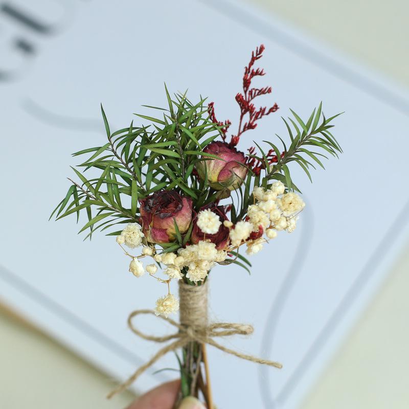 12cm Yunnan Dried Mini Flower Bouquet - Real Flower Wedding Gift Box Decorations