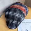 Gingham Retro Duckbill Cap Beret With Ventilation And Sun Protection Women For