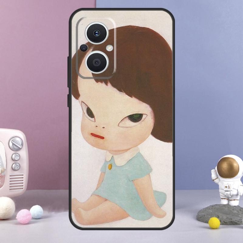 Cartoon Aesthetic Yoshitomo Nara Funda For OPPO Reno 14 F 11F 12F 13F 10 11 12 13 Pro 7 8 Lite OPPO Find X8 X6 X5 X9 Pro Case