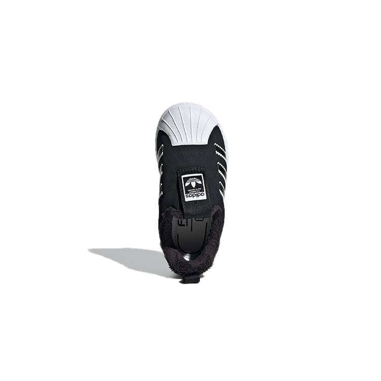 adidas Оригинальные SUPERSTAR 360 С подкладкой из флиса Устойчивые к истиранию Низкие кеды для скейтбординга Черные Для младенцев и малышей EG3366
