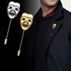 Suits Personality 3D Accessories Zinc Zinc Alloy Men's Face Gold Color Mask Lapel Pin Jewelry Brooches Pin