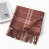 New Korean Style Sweet and Warm Faux Cashmere Scarf Checkered Student Couple Winter Thickened Warm Scarf