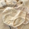 Ladies Spring and Autumn Lace Edge 10A Antibacterial Cotton Extended Crotch Waist Stretch Briefs