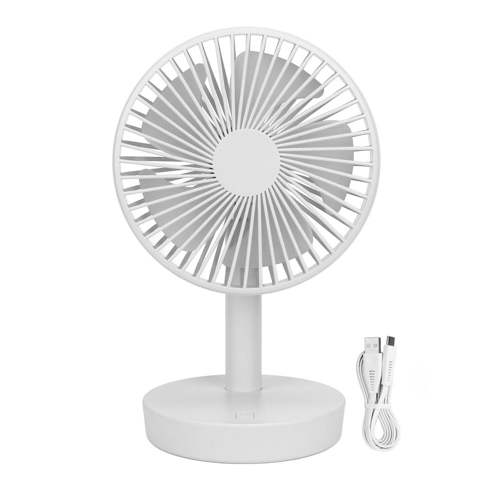 3 Speed USB Desktop Oscillating Fan 5 Blade Gentle Wind Small Personal Desk Fan with Automatic