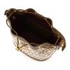 Tory Burch T Monogram Brass Accented Elegant Drawstring Bucket Bag With Push Lock Women Handbags Hazelnut-Brown 84336-371