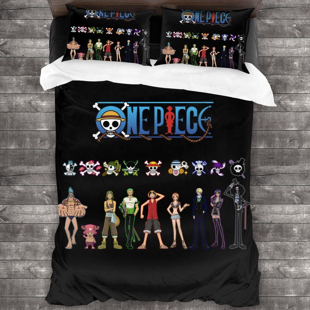 Комплект постельного белья One Piece Односпальный Двуспальный Полный Queen King Размер Комплект постельного белья для взрослых Детей Спальня Комплекты с пододеяльником Комплект простыней размера Queen