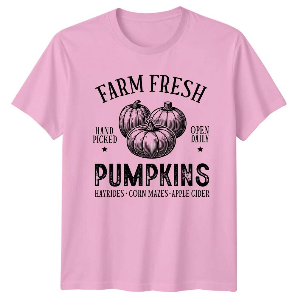 Farm Fresh Hand Picked Open Daily Pumpkins Autumn Seasons Unisex Graphic Tee