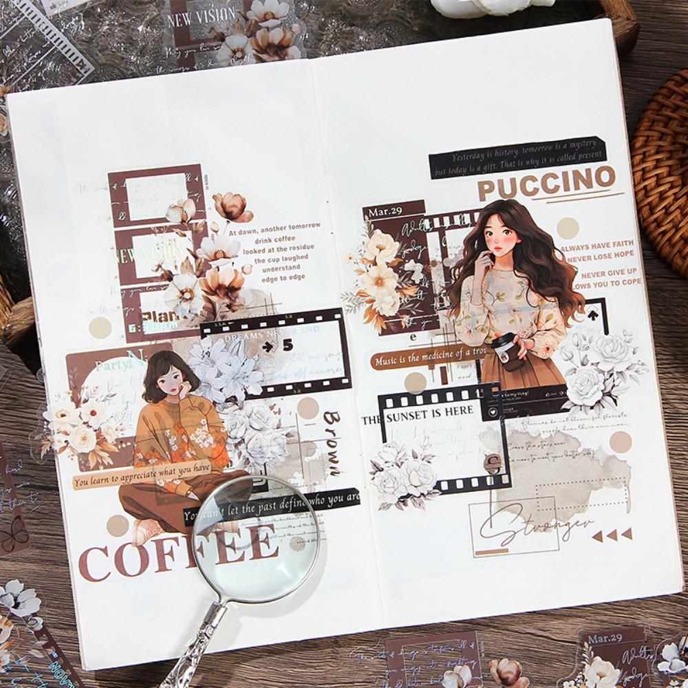 20 шт./компл. Наклейки с цветочными этикетками для скрапбукинга, водонепроницаемые детские наклейки из ПВХ для украшения канцелярских товаров, книг, дневников, iPad, мобильных телефонов